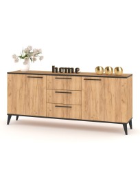KOMODA HANA 3S CZARNE SCANDI 180