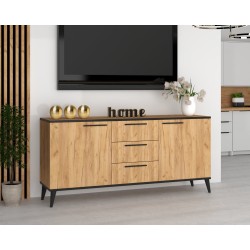 KOMODA HANA 3S CZARNE SCANDI 180