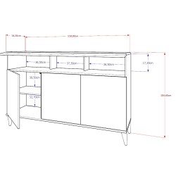 Komoda Luna 3D Skandi + LED