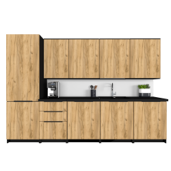 Słupek Kuchenny Stojąca Szafka Kuchenna KIRA Czarna Dąb Craft 60x200cm