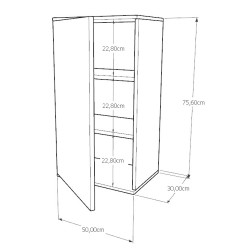 Szafka Kuchenna Górna Wisząca KIRA Czarne Słoje Kaszmir 50cm