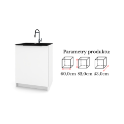 Szafka Kuchenna pod zlew Stojąca Dolna KIRA Biała 60cm Cichy Domyk