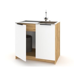 Szafka Kuchenna pod zlew Stojąca KIRA Craft Biała 80cm Cichy Domyk