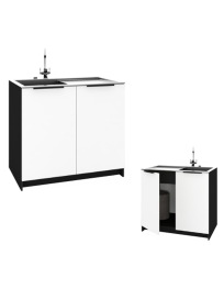 Szafka Kuchenna pod zlew Stojąca KIRA Czarna Biały Mat 80cm Cichy Domyk