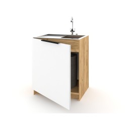 Szafka Kuchenna pod zlew Stojąca KIRA Dolna Craft Biała 60cm Cichy Domyk