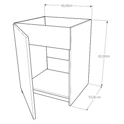 Szafka Kuchenna pod zlew Stojąca KIRA Dolna Craft Biała 60cm Cichy Domyk