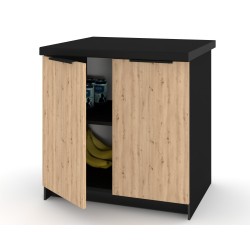 Szafka Kuchenna Stojąca Dolna KIRA Czarna Artisan 80cm blat Cichy Domyk