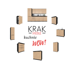 Szafka Kuchenna Stojąca Dolna KIRA Czarna Artisan 80cm blat Cichy Domyk