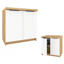 Szafka Kuchenna Stojąca Dolna KIRA Dąb Craft Biała 80cm blat Cichy Domyk