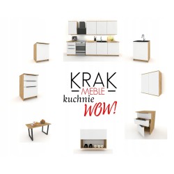 Szafka Kuchenna Stojąca Dolna KIRA Dąb Craft Biała 80cm blat Cichy Domyk