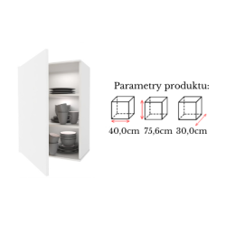 Szafka Kuchenna Wisząca Górna Premium KIRA Biała 40cm tip-on Blum