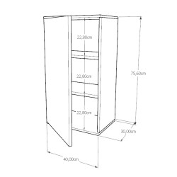 Szafka Kuchenna Wisząca Górna Premium KIRA Biała Sonoma 40cm tip-on Blum