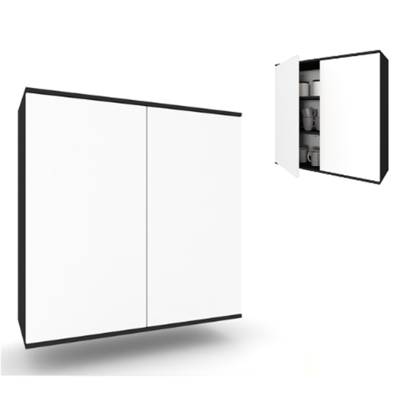 Szafka Kuchenna Wisząca Górna Premium KIRA Czarna Biała 80cm tip-on Blum