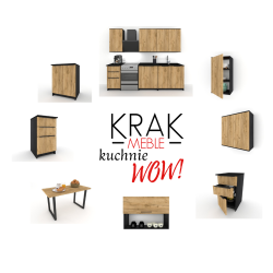 Szafka Kuchenna Wisząca Górna Premium KIRA Czarna Craft 50cm tip-on Blum