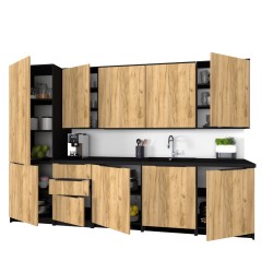 Szafka Kuchenna Wisząca Górna Premium KIRA Czarna Craft 60cm tip-on Blum