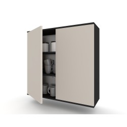 Szafka Kuchenna Wisząca Górna Premium KIRA Czarna Kaszmir 80cm tip-on Blum