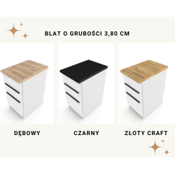 Szafka Kuchenna z Szufladami Stojąca Dolna KIRA Biała 60cm Cichy Domyk