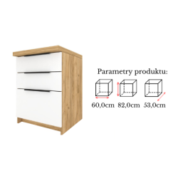 Szafka Kuchenna z Szufladami Stojąca KIRA Craft Biała 60cm Cichy Domyk