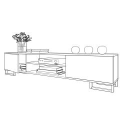 SZAFKA RTV KING BLACK 200 KWADRO